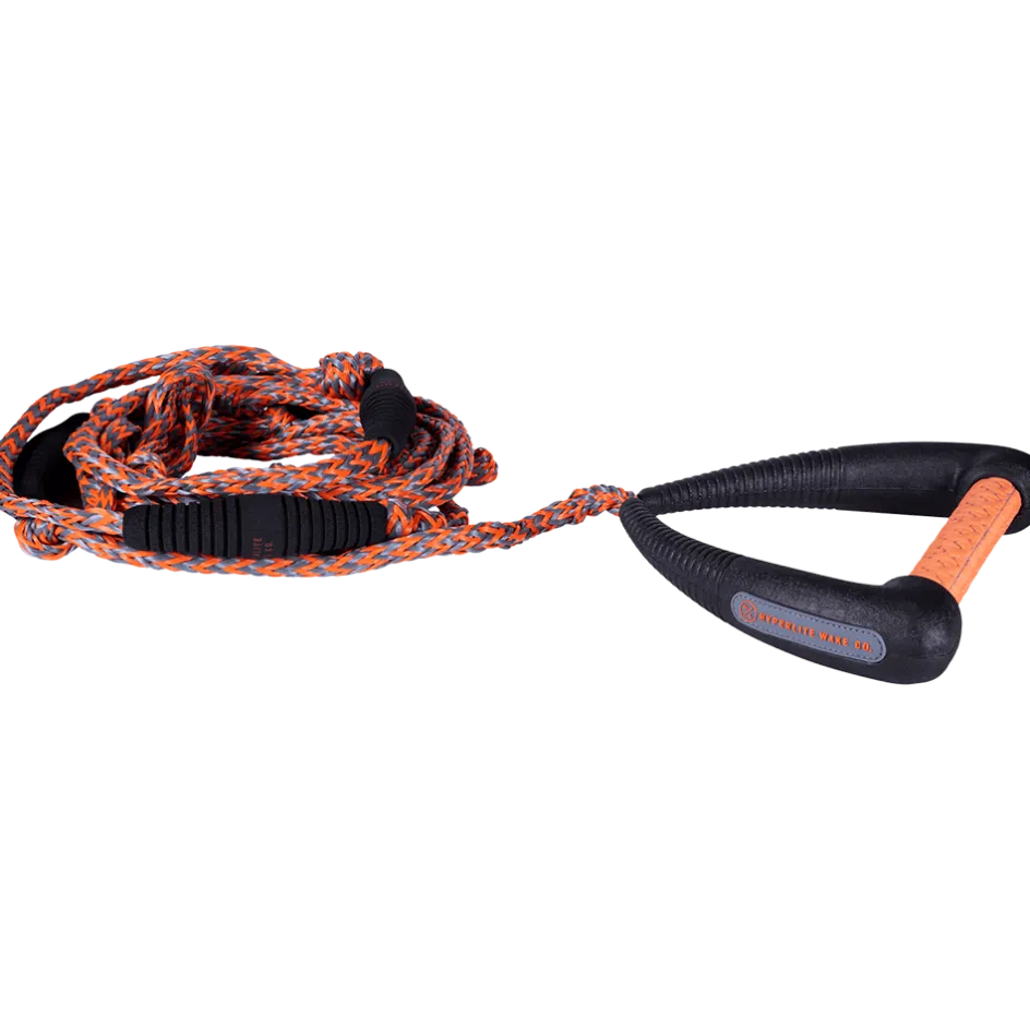Hyperlite Wakesurf Ropes<25' Pro Surf Rope w/ Handle - Black/Orange