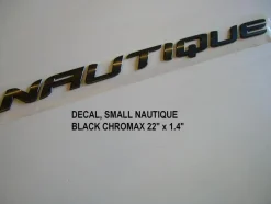 Nautique Decals + Emblems<DECAL SMALL BLACK CHROMAX 22" x 1.4" - 140058