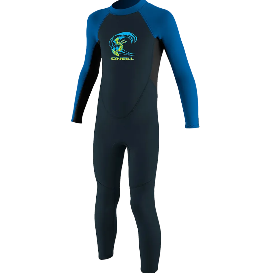 O'Neill Wetsuits<Toddler Reactor II mm Back Zip Full Wetsuit - Black/Ocean/Slate